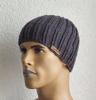 Beanie Mütze Herren Grau meliert